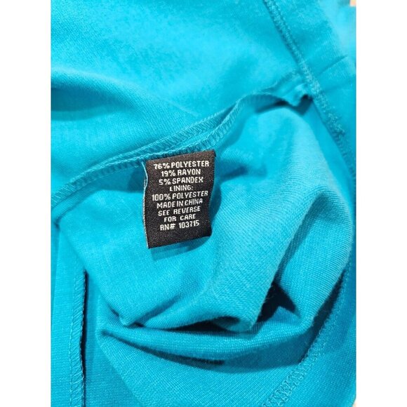 NWT Women's Sharagano Laguna Blue Drape Front Sheath Dress Size 10 - Picture 6 of 7